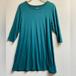 Blue Sky Organic Cotton scoop neck 3/4 sleeve tunic pull over  top Sz S